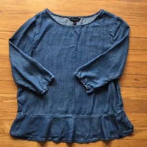 FREE in a bundle! lightweight chambray peplum top